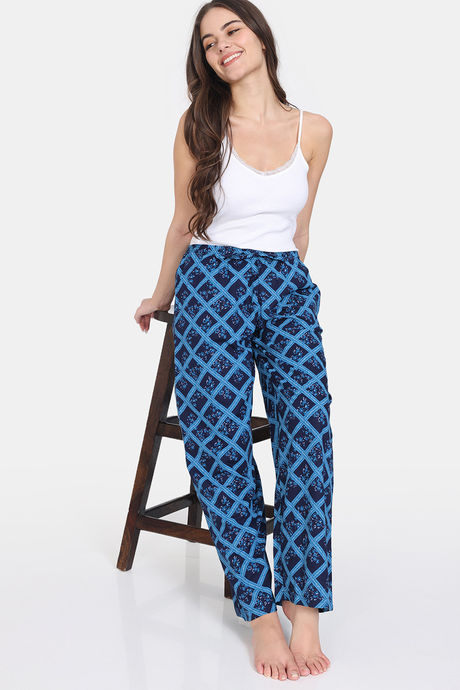 Zivame Bloom Hive Woven Sleep Pyjama - Medieval Blue — image 4